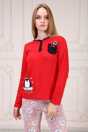Penguen Baskılı Pijama Takım