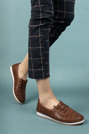 Ortopedik Pedli Krokodil Baskı Taba Ayakkabı