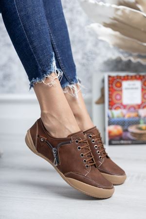 Ortopedik Ped Bağcıklı Taba Ayakkabı