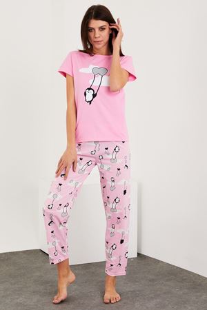 Baskılı Kısa Kol Pijama Takım