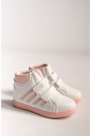 Beyaz Yanı Pudra Şeritli Cırtlı Bot