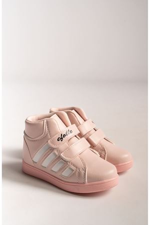 Pudra Yanı Beyaz Şeritli Cırtlı Bot