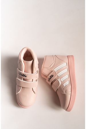 Pudra Yanı Beyaz Şeritli Cırtlı Bot