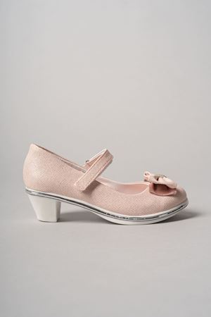 Topuklu Fiyonklu Pudra Star Kız Çocuk Ayakkabı