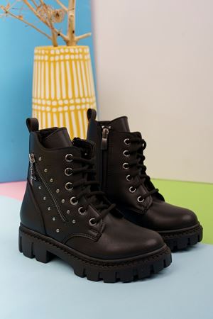 Yan Fermuarlı Siyah Çocuk Postal Bot