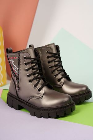 V Fermuarlı Platin Çocuk Postal Bot