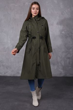 Kol Garnili Uzun Kadın Trençkot