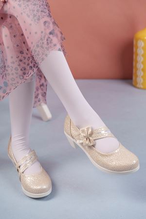 Topuklu Altın Çatlak Kız Çocuk Ayakkabı