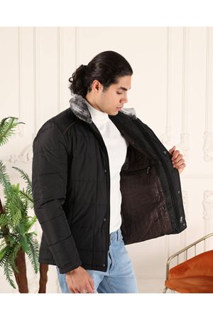 Yakası Tüylü Erkek Mont