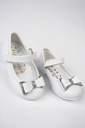 Beyaz Mat Kız Bebe Ayakkabı