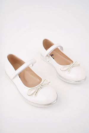 Termo Taban Bıyık Fiyonk Beyaz Rugan Kız Çocuk Ayakkabı - kopya