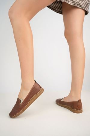 Ortopedik Ped Baskılı Taba Kadın Ayakkabı