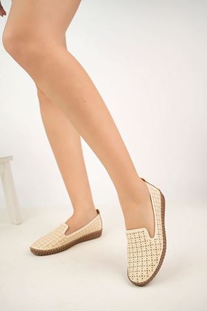 Ortopedik Ped Lazerli Krem Kadın Ayakkabı