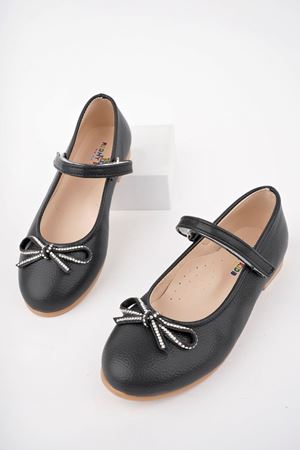 Bıyık Fiyonk Siyah Star Kız Bebe Ayakkabı