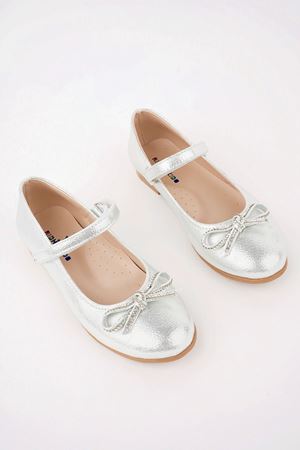 Bıyık Fiyonk Gümüş Star Kız Bebe Ayakkabı