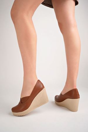 Dolgu Taban Çapraz Model Taba Cilt Ayakkabı