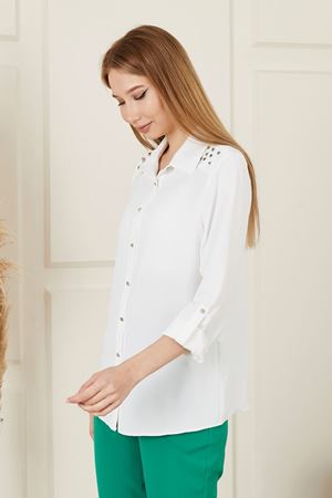 Omuzu Taşlı Kadın Gömlek