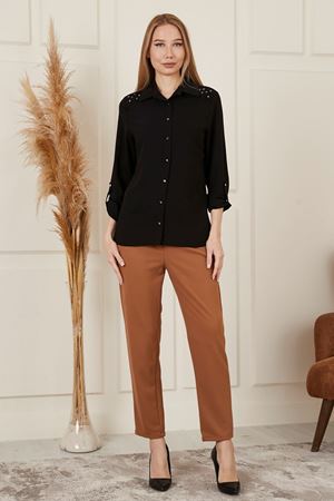 Omuzu Taşlı Kadın Gömlek