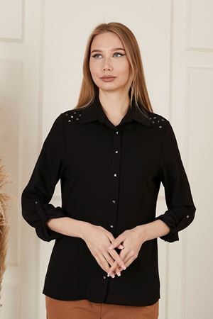 Omuzu Taşlı Kadın Gömlek