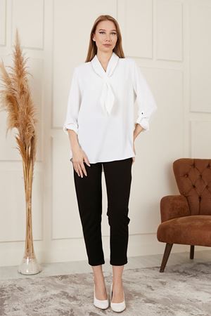 Kravat Yaka Kadın Bluz