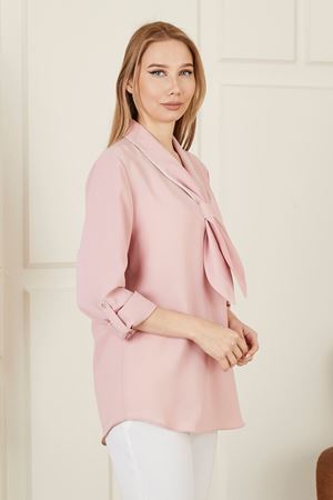 Kravat Yaka Kadın Bluz