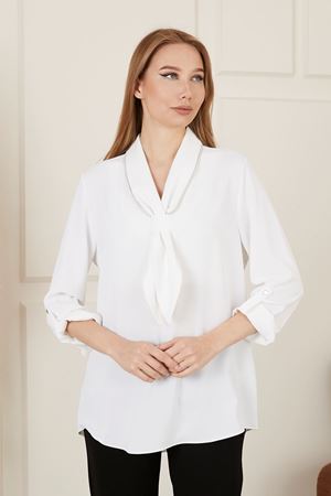 Kravat Yaka Kadın Bluz