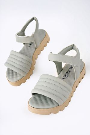 Dolgu Topuk Gri Kız Çocuk Ayakkabı