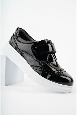 Cırtlı Siyah Rugan Erkek Çocuk Ayakkabı