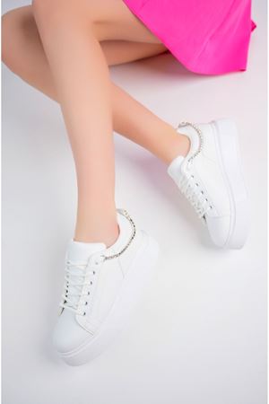 Dolgu Topuk Beyaz Kadın Ayakkabı