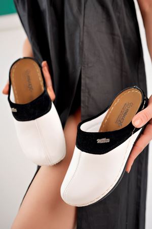 Ortopedik Ped Burnu Kapalı Beyaz Terlik