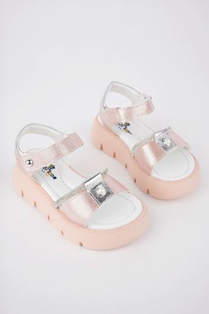 İncili Pudra Kız Çocuk Sandalet
