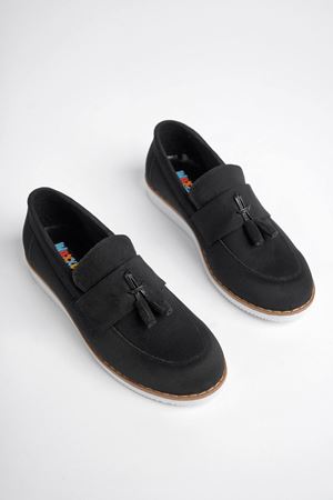 Siyah Süet Garson Çocuk Ayakkabı