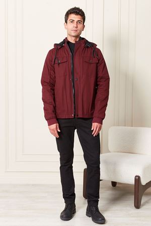 Kapşonlu İçi Yünlü Erkek Kaban