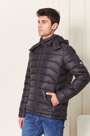 Kapşonlu Şişme Erkek Mont