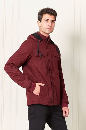 Kapşonlu İçi Yünlü Erkek Kaban