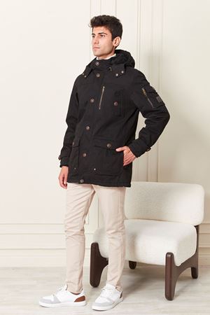 Kapşonlu İçi Yünlü Erkek Kaban