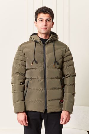 Kapşonlu Şişme Erkek Mont