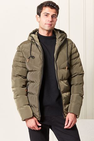 Kapşonlu Şişme Erkek Mont