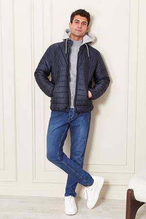 Kapşonlu Şişme Erkek Mont