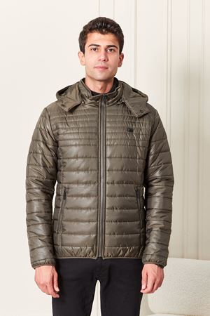 Kapşonlu Şişme Erkek Mont