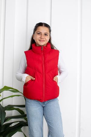 Unisex Kırmızı Çocuk Yelek