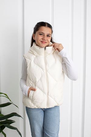 Beyaz Unisex Çocuk Yelek