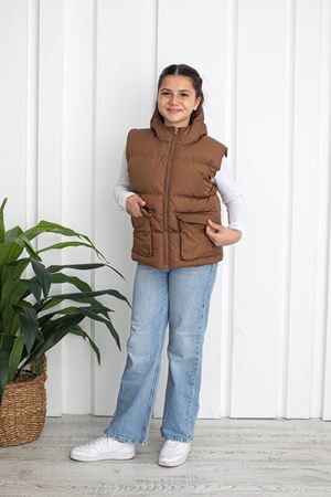 Unisex Taba Çocuk Yelek