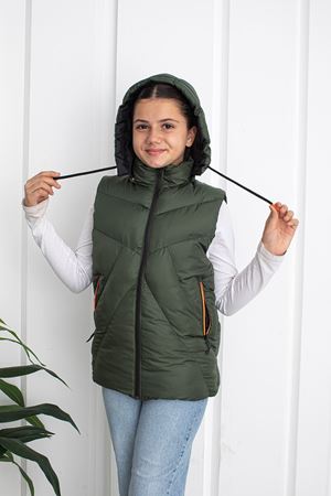 Unisex Haki Çocuk Yelek