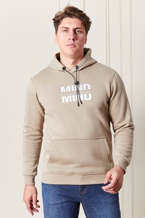 Baskılı Kapşonlu Erkek Sweat