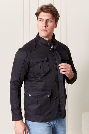 Düğmeli Siyah  Erkek Trençkot