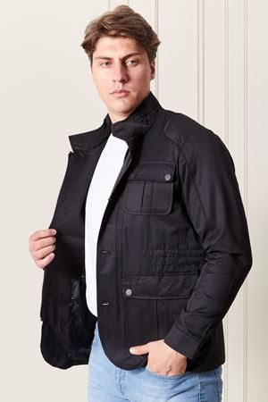 Düğmeli Siyah  Erkek Trençkot