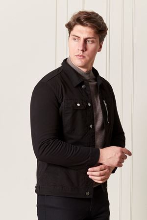 Yakalı Düğmeli Erkek Keten Mont