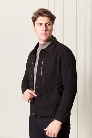 Yakalı Düğmeli Erkek Keten Mont