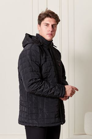 Kapşonlu Büyük Beden Erkek Şişme Mont